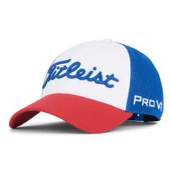 Titleist Tour Performance Mesh Golf Hat -Golf Clothing Shop 2022TourPerformanceMeshWhite Royal Red TH22ATPM 146 01 700x700