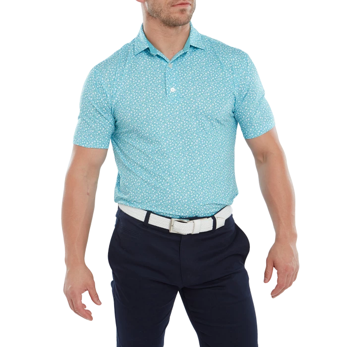 FootJoy Tossed Tulips Lisle Men's Golf Polo Shirt 80022 2 FootJoy Tossed Tulips Lisle Men's Golf Polo Shirt 80022 - Image 2