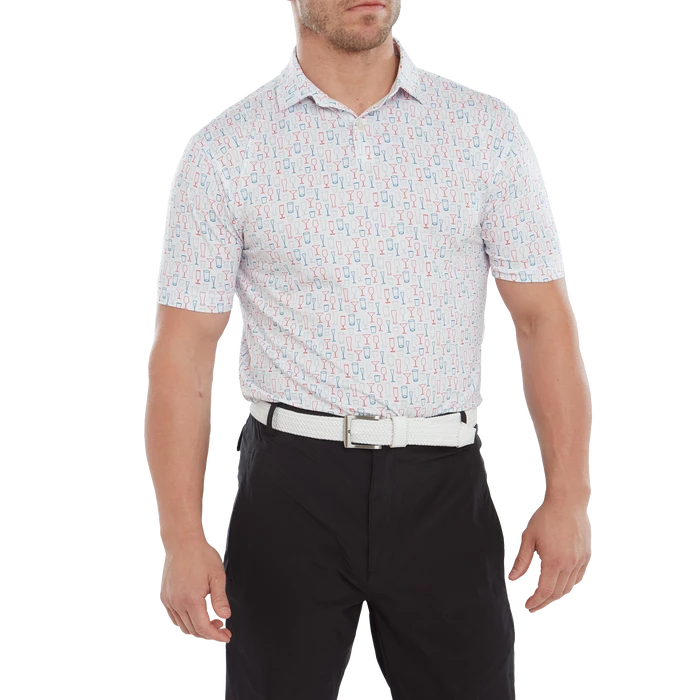FootJoy Glass Print Lisle Men's Golf Polo Shirt 80039 2 FootJoy Glass Print Lisle Men's Golf Polo Shirt 80039 - Image 2
