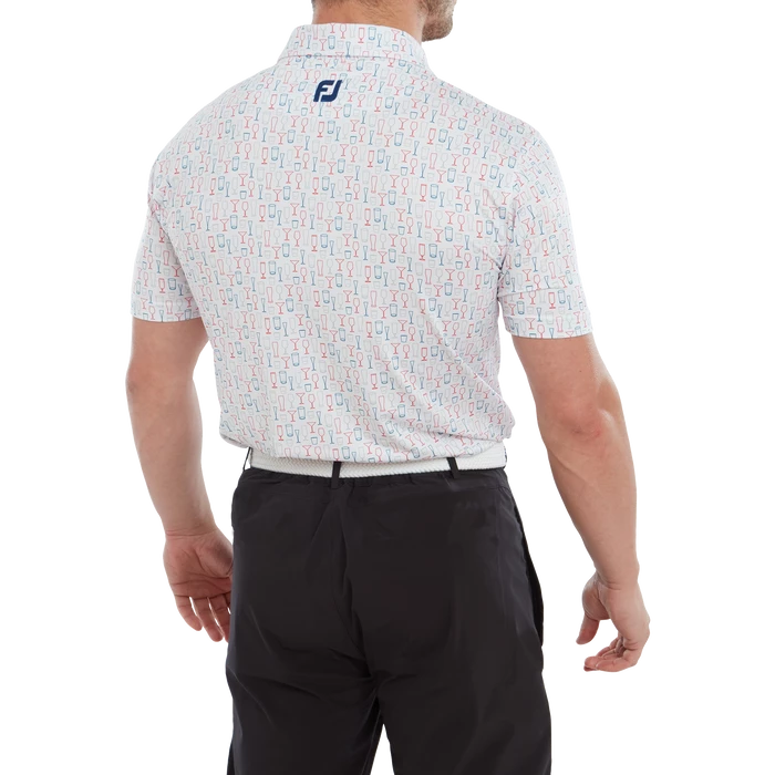 FootJoy Glass Print Lisle Men's Golf Polo Shirt 80039 3 FootJoy Glass Print Lisle Men's Golf Polo Shirt 80039 - Image 3
