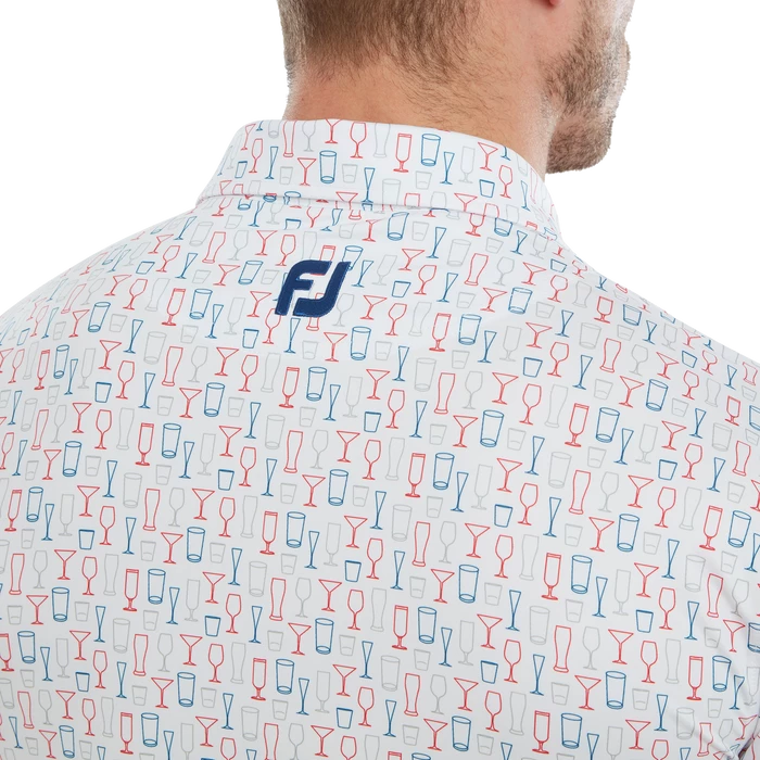 FootJoy Glass Print Lisle Men's Golf Polo Shirt 80039 5 FootJoy Glass Print Lisle Men's Golf Polo Shirt 80039 - Image 5
