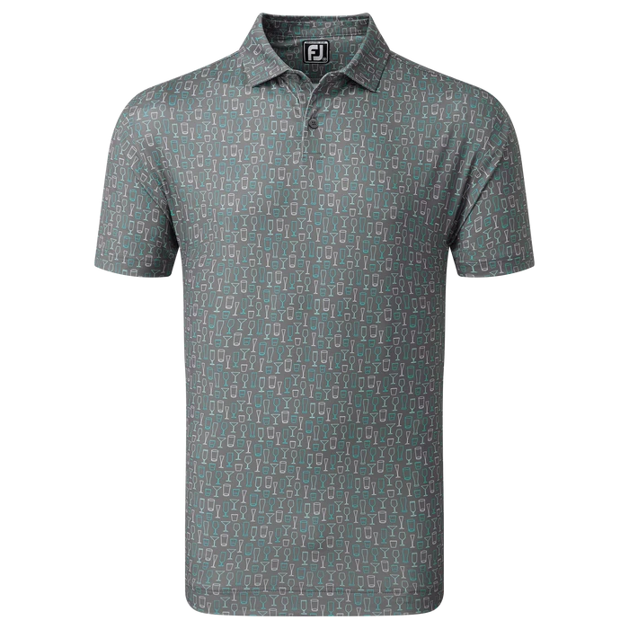FootJoy Glass Print Lisle Men's Golf Polo Shirt 80040 1 FootJoy Glass Print Lisle Men's Golf Polo Shirt 80040