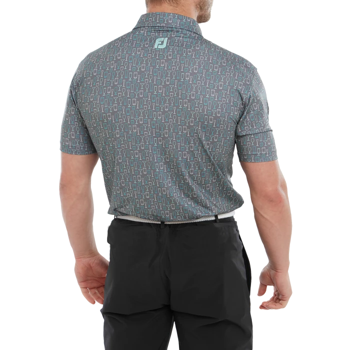 FootJoy Glass Print Lisle Men's Golf Polo Shirt 80040 3 FootJoy Glass Print Lisle Men's Golf Polo Shirt 80040 - Image 3