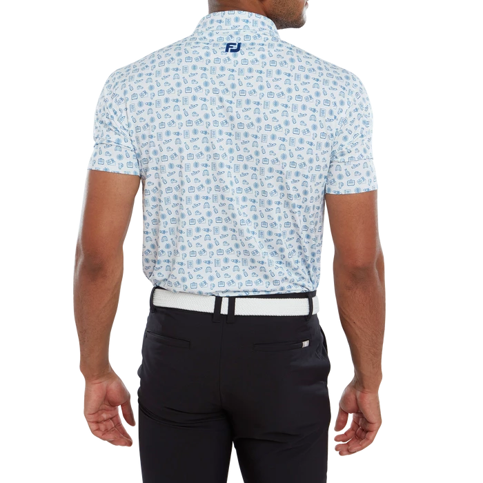 FootJoy Travel Print Lisle Men's Golf Polo Shirt 80048 3 FootJoy Travel Print Lisle Men's Golf Polo Shirt 80048 - Image 3