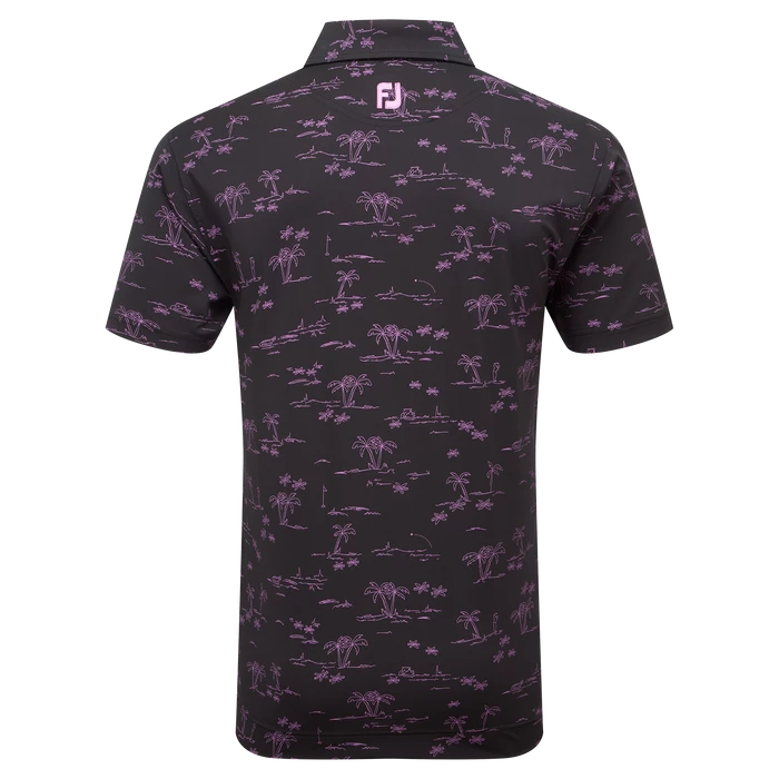 FootJoy Tropic Print Lisle Men's Golf Polo Shirt 80091 4 FootJoy Tropic Print Lisle Men's Golf Polo Shirt 80091 - Image 4