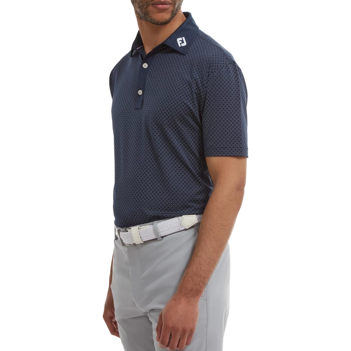 FootJoy Diamond Dot Print Lisle Golf Shirt 88364 3 FootJoy Diamond Dot Print Lisle Golf Shirt 88364 - Image 3