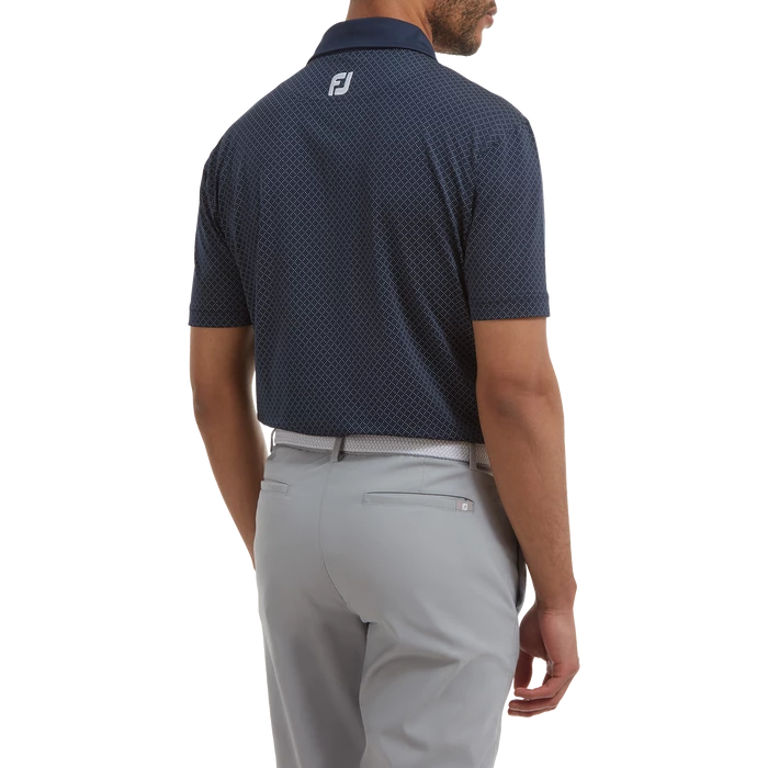 FootJoy Diamond Dot Print Lisle Golf Shirt 88364 4 FootJoy Diamond Dot Print Lisle Golf Shirt 88364 - Image 4