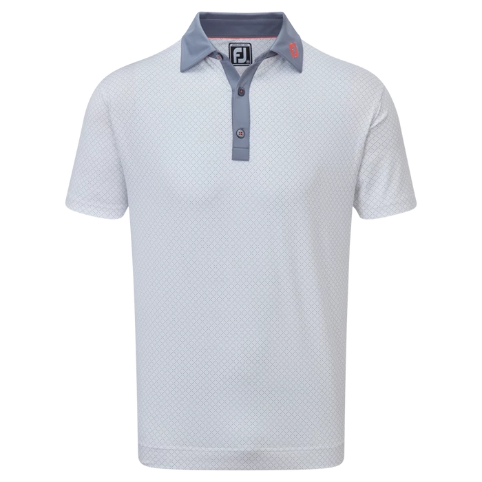 FootJoy Diamond Dot Print Lisle Golf Shirt 88365 1 FootJoy Diamond Dot Print Lisle Golf Shirt 88365