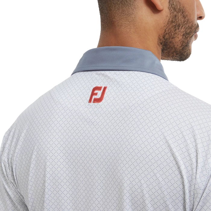 FootJoy Diamond Dot Print Lisle Golf Shirt 88365 5 FootJoy Diamond Dot Print Lisle Golf Shirt 88365 - Image 5