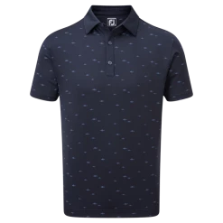 FootJoy School Of Fish Print Lisle Golf Shirt 88386
