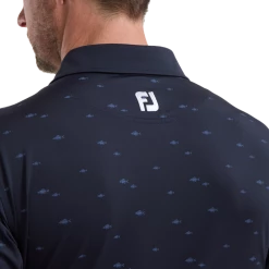 FootJoy School Of Fish Print Lisle Golf Shirt 88386 -Golf Clothing Shop FJ 88386 05 700x700