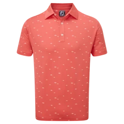 FootJoy School Of Fish Print Lisle Golf Shirt 88387