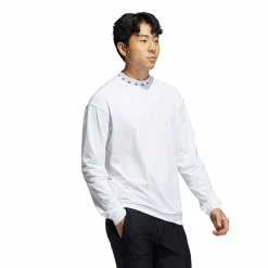 Adidas Equipment Wind Crew Sweatshirt -Golf Clothing Shop GL9999 APP on model walking white 700x700