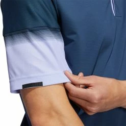 Adidas Statement Content HEAT.RDY Polo Golf Shirt -Golf Clothing Shop GR3097 APP on model detail 2 white 700x700