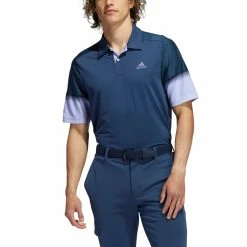 Adidas Statement Content HEAT.RDY Polo Golf Shirt -Golf Clothing Shop GR3097 APP on model front white 700x700