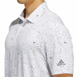 Adidas Flag Print Polo Golf Shirt -Golf Clothing Shop HA9144 APP on model detail 1 white 700x700