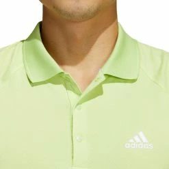 Adidas Moss Stitch Polo Golf Shirt -Golf Clothing Shop HE2896 8 APPAREL OnModel DetailView1 white 700x700