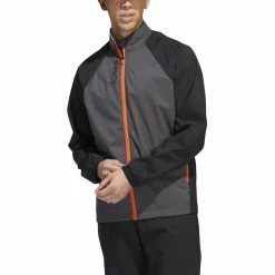 Adidas Provisional Full Zip Golf Jacket -Golf Clothing Shop HF9187 4 APPAREL OnModel FrontView white 700x700