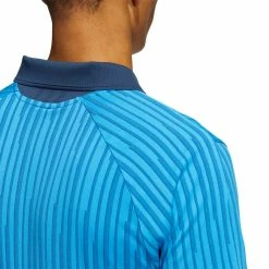 Adidas Jacquard HEAT.RDY Polo Golf Shirt -Golf Clothing Shop HG6063 APP on model detail 2 white 700x700