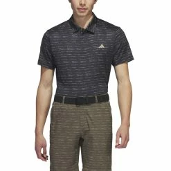 Adidas Stripe Zip Men's Golf Polo Shirt -Golf Clothing Shop IC1347 4 APPAREL OnModel FrontView white 700x700